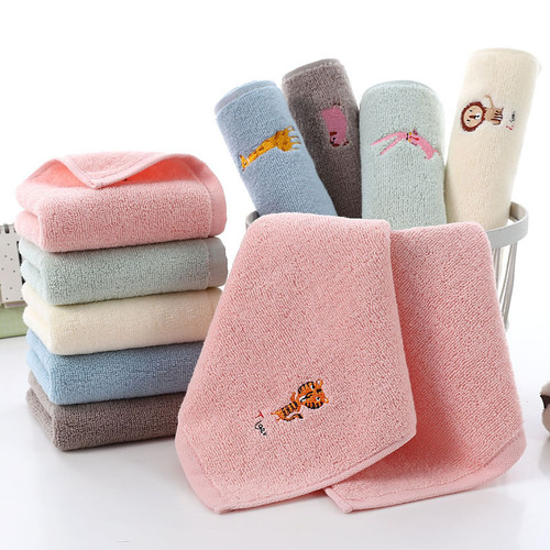 All pure cotton 32-strand children's towel 25*50 cartoon embroidered baby face towel home daily necessities face towel