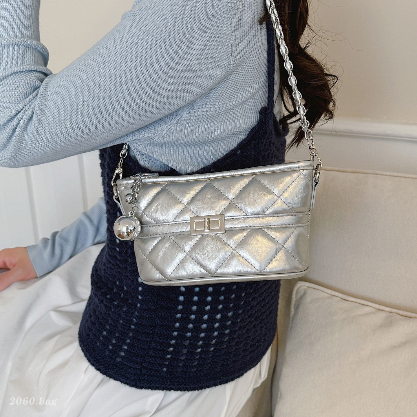 Nichezhong bolso de cinturón Lange nuevo bajo las axilas 2026 bolso de cubo de verano bolso de cadena de lujo ligero bolso de hombro pequeño viento fragante