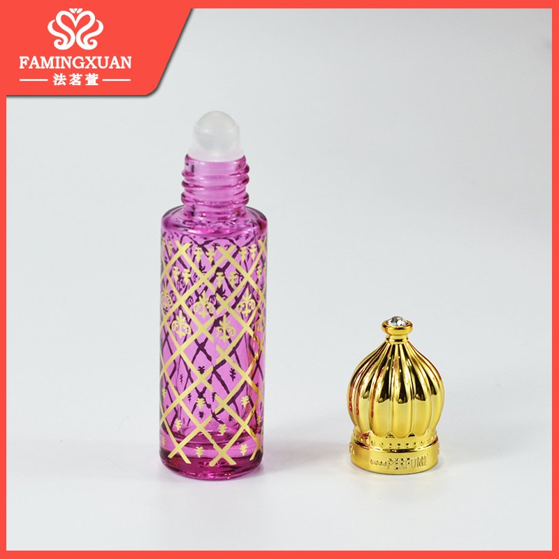 Botella de perfume Xinbo XB18 botella vacía portátil 8ml color bronceado bola botella de vidrio botella de aceite esencial
