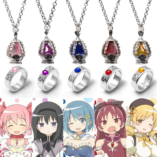 Animation Peripheral Magical Girl Madoka Magica Necklace Soul Core Ring Soul Gem Set Witch Night's Return
