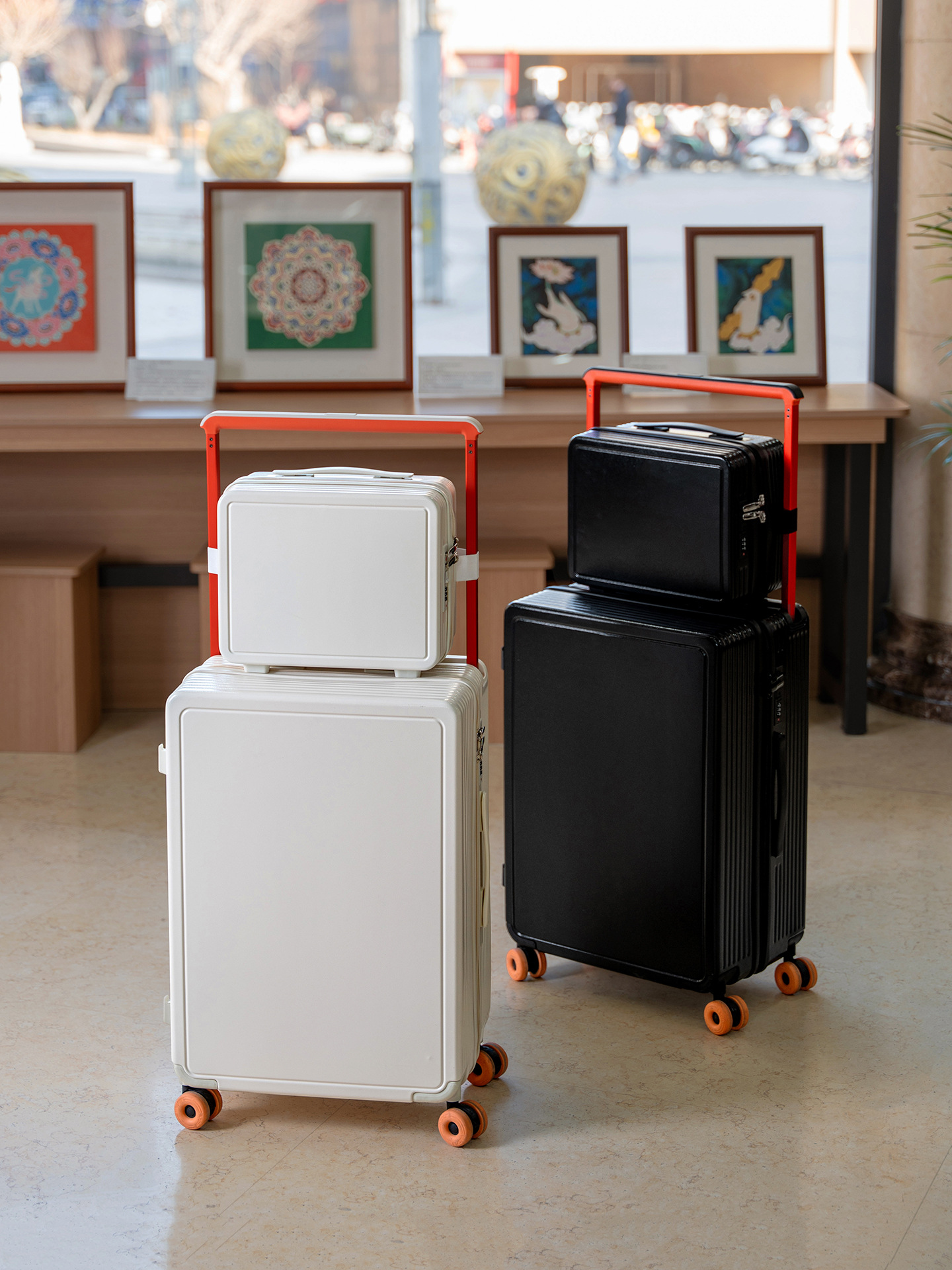 Wide Handle Luggage Suitcase 20inch Inch Carry-On Password Lock Travel Suitcase 24inch Inch Anti-Drop Silent Universal Wheel Suitcase for Women