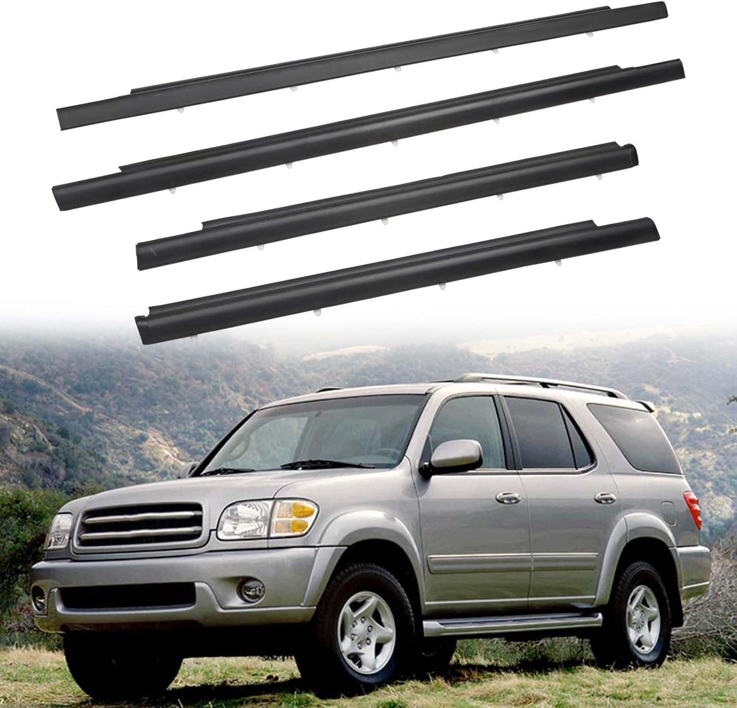 Suitable for Toyota Sequoia 01/Car Door Window Glass Seal Strip Outer Pressure Strip Seal Strip 75710-0C010