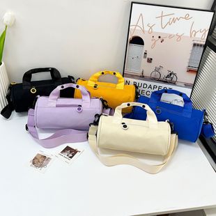 Cylinder Bag Travel Men's Fitness Bag Textured Oxford Cloth Portable Luggage Bag Travel Lightweight Crossbody Bag Sports Bag