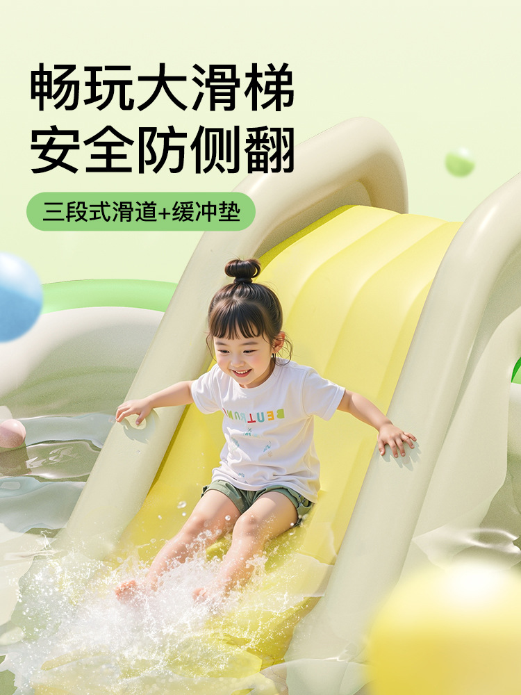 Inflatable foldable swimming pool for adults play in water, increased thickness 5