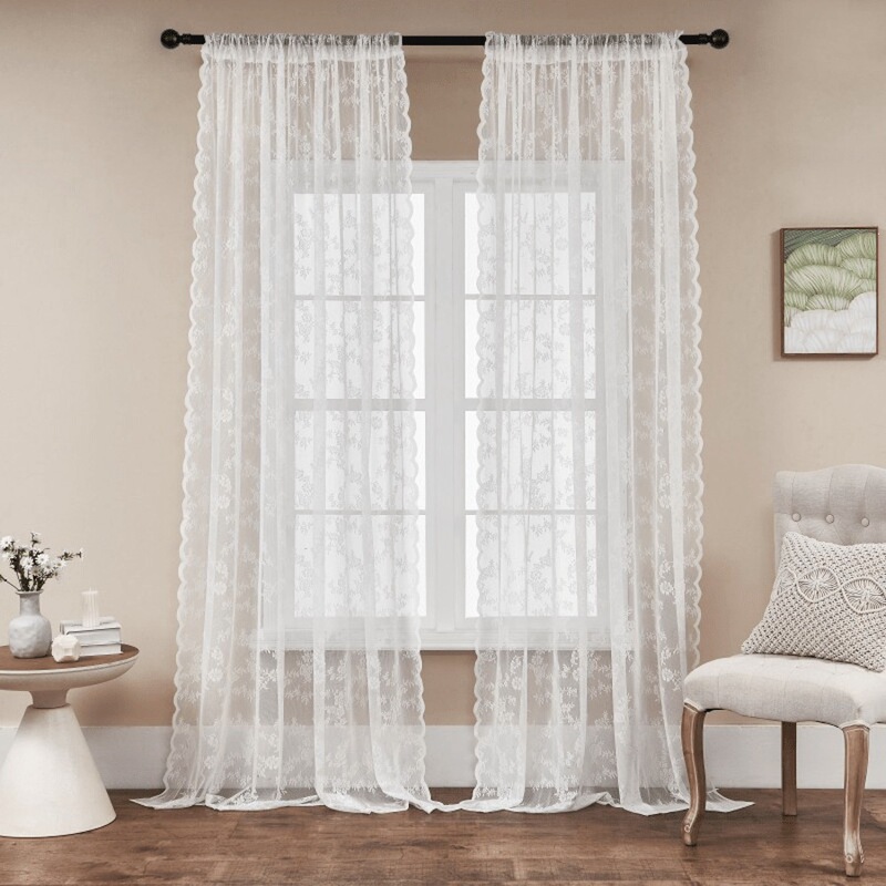 Cross-Border Dropshipping of New Warp-Knitted Lace Pastoral Outdoor Window Screens, Lace Curtains, Rod-Punched Window Screens, and Ready-Made Outdoor Curtains Cross-Border Dropshipping of New Warp-Knitted Lace Pastoral Outdoor Window Screens, Lace Curtains, Rod-Punched Window Screens, and Ready-Made Outdoor Curtains