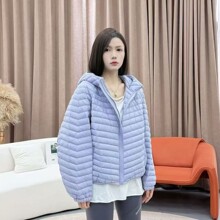 2025新款冬轻薄显瘦白鸭绒欧版气质连帽短款韩风短款长袖羽绒服潮