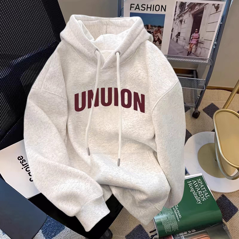 Cotton Hooded Sweater Women's Spring and Autumn 2025 New Loose Thin fleece-lined Pullover Inner Hoodie Coat Autumn and Winter Cotton Hooded Sweater Women's Spring and Autumn 2025 New Loose Thin fleece-lined Pullover Inner Hoodie Coat Autumn and Winter