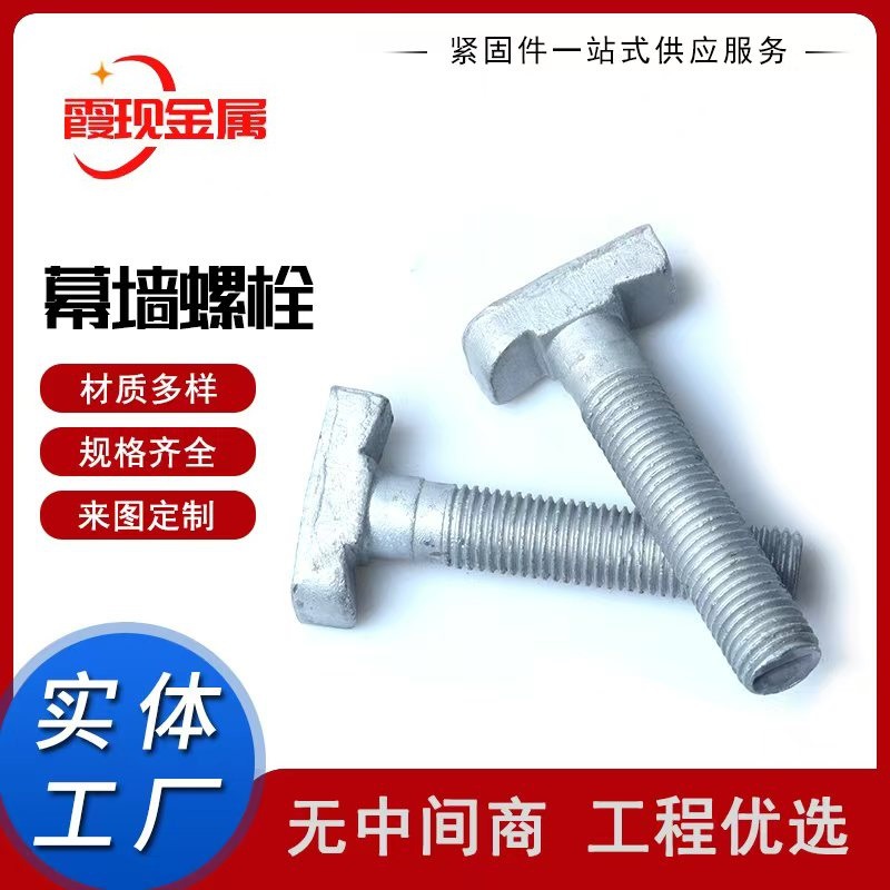 玻璃幕墙T型螺栓 M16*50预埋槽道螺栓厂家供应