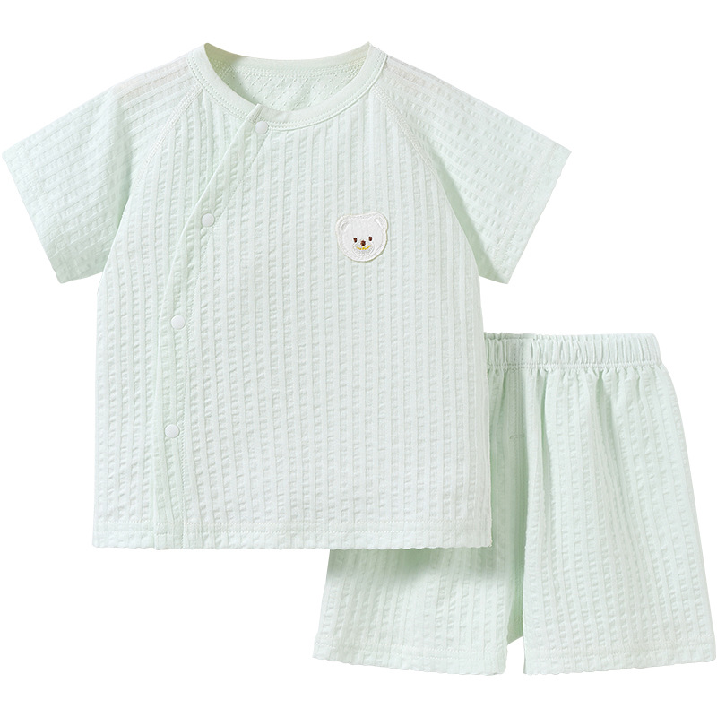 Trajes de bebés de verano para niños y niñas, pijamas transpirables delgados de mangas cortas, dos piezas para niños, ropa de verano para bebés image 6