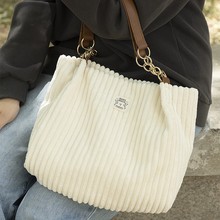 复古大容量包包女2025新款时尚灯芯绒质感托特包休闲通勤单肩包