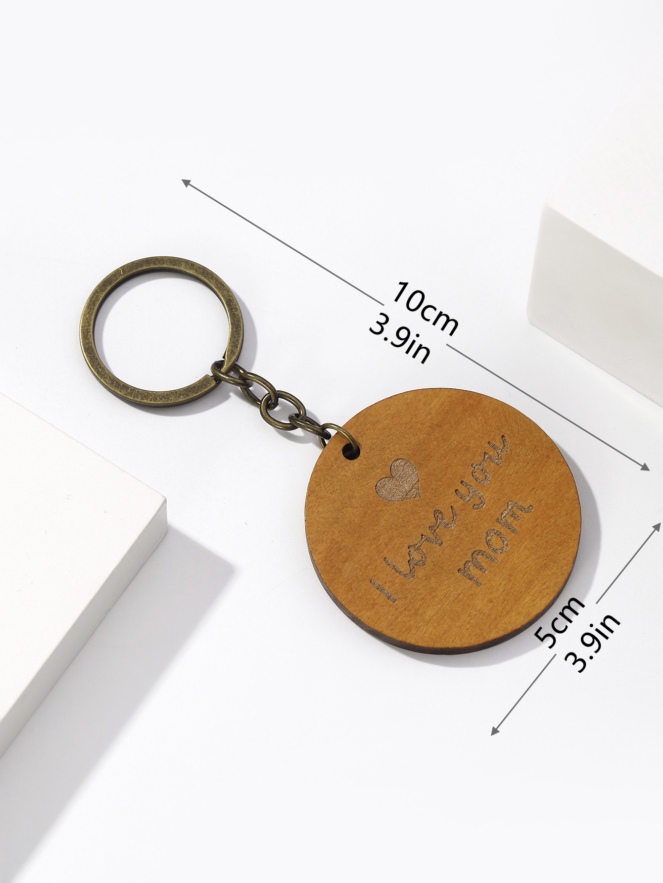 Simple Style Geometric Letter Wood Mother'S Day Father'S Day Unisex Keychain display picture 2