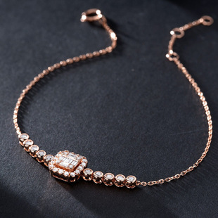 18K white gold natural diamond bracelet rose colored gold jewelry inlay factory support to set any style