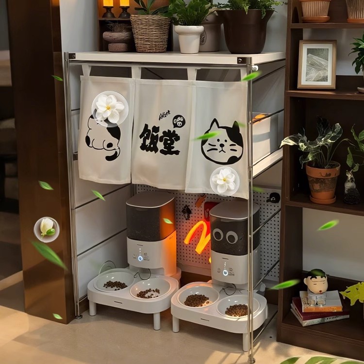 Estante de la cantina para gatos, sobre el cuenco de la caja de arena para gatos, suministros para mascotas, gabinete de bocadillos, estante de almacenamiento, estante para escalada de arroz para gatos