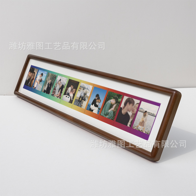 Solid Wood Photo Frame Polaroid Photo Paper Rainbow Wide 5inch Photo Frame Mini 3inch Tabletop Hanging Wall Couple Multiple Photos