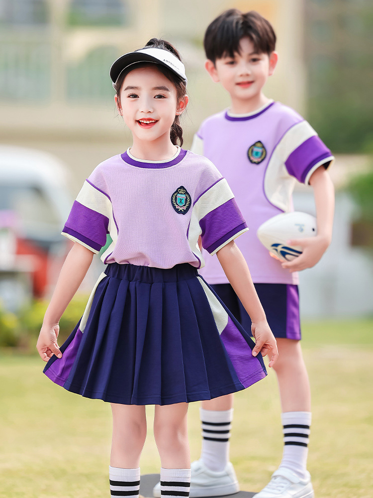 Uniform for students, summer set, children's sports short sleeve T-shirt for kindergarten 2