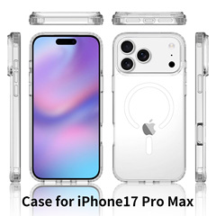 跨境适用苹果17AIR磁吸手机耐黄防刮花透明防摔iPhone17Pro保护套