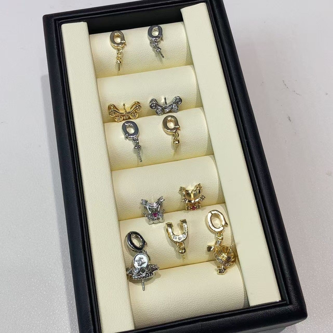 새로운 DIY 진주 액세서리 판타지 호박 자동차 뜨거운 공기 풍선 드리프트 병 구리 도금 진짜 골드 유니버설 버클 반제품 제품 홀더