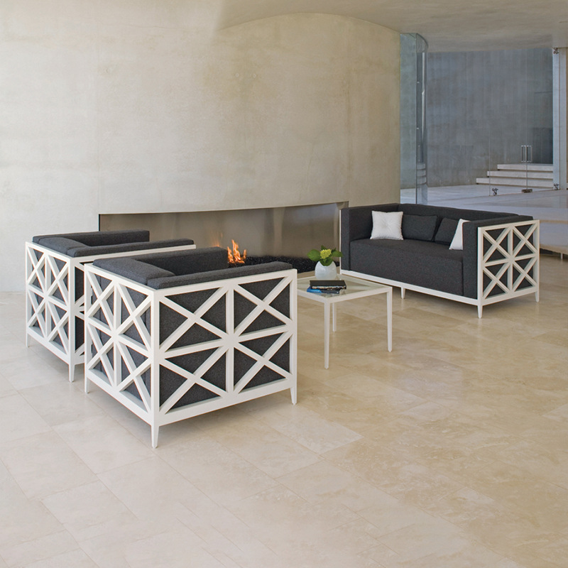 Sofá de exterior para ocio, terraza de villa, protección solar e impermeable, conjunto de muebles de jardín de aleación de aluminio sencillo para exteriores. image 4
