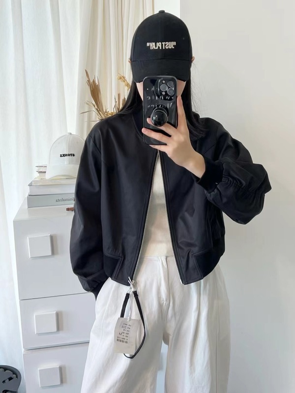 2025秋季新款韩版时尚圆领棒球服短外套女装宽松休闲百搭夹克上衣|undefined