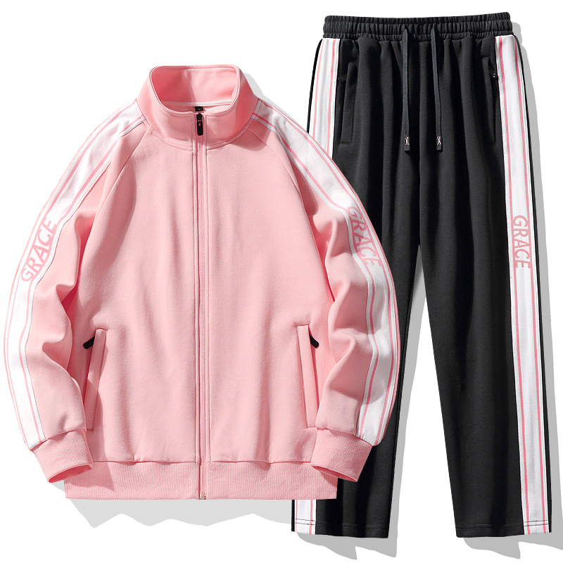 Pareja traje deportivo primavera y otoño marca de moda suéter de manga larga pantalones de dos piezas corriendo ropa deportiva casual en vivo al por mayor