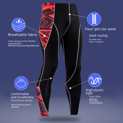 Trade Print Sport Leggings Breathable Elastic Leggings Basketball Running Compression Track Training Fitness Pants