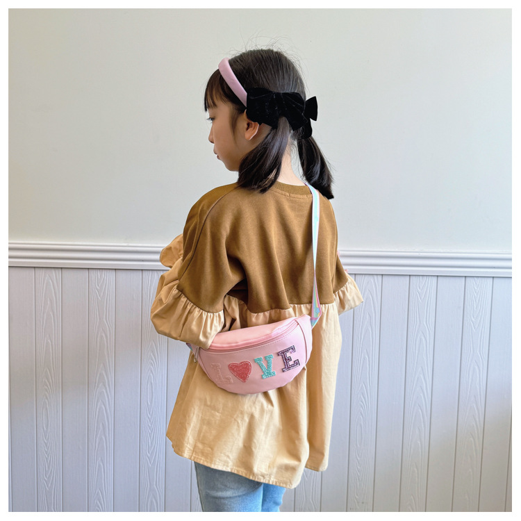 198g Weight Polyester Lining Material Sequins Fashion Element Zipper Closure Type Sling Strap Strap Type Fanny Pack Bags Type Casual, Daily Occasion Pu Leather Material Letter Pattern All Seasons Season Kid'S Gender Cute Style Dumpling Shape Shape Kid'S Pu Leather Letter Cute Sequins Dumpling Shape Zipper Fanny Pack 8