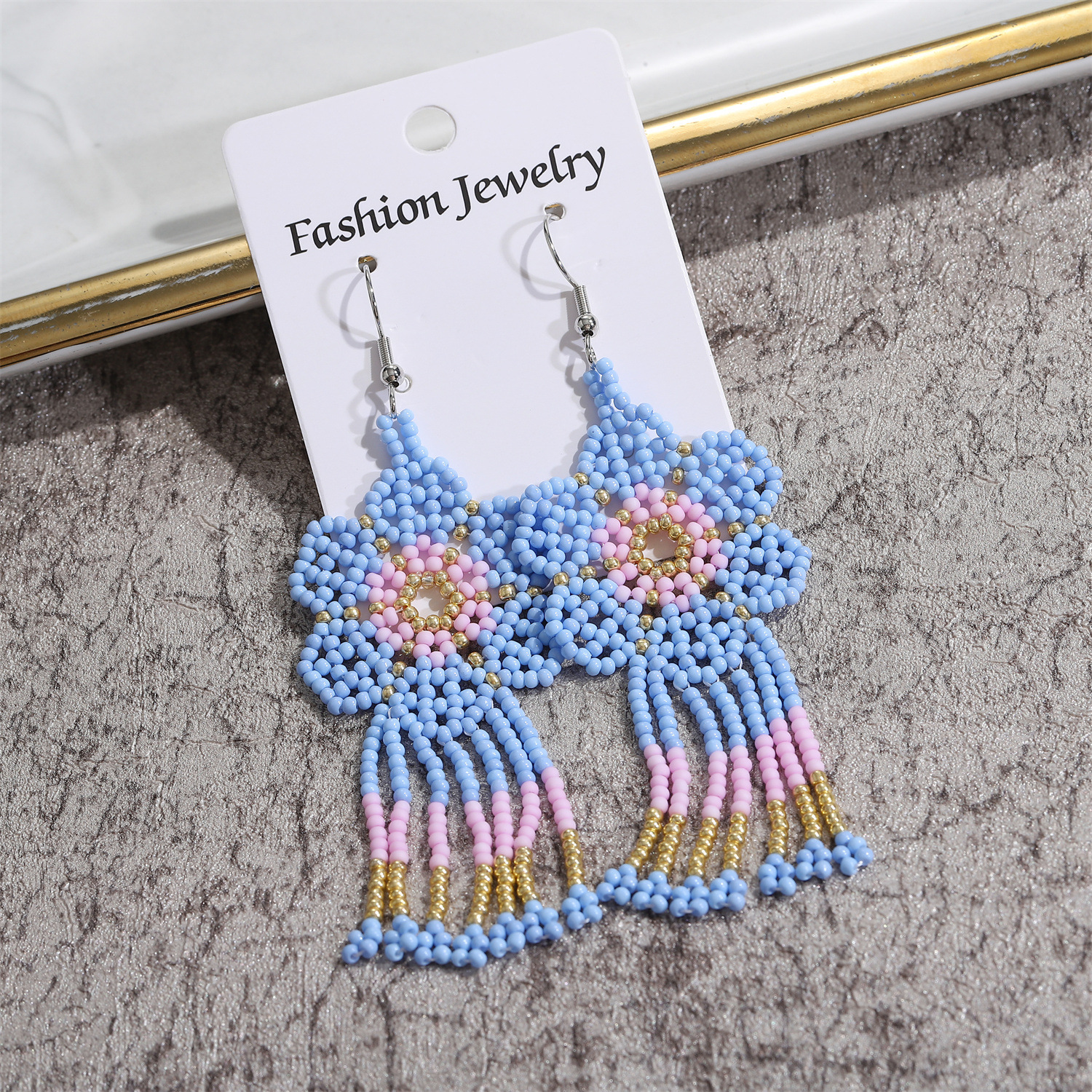 Daily Occasion Alloy, Seed Bead Material Ethnic Style Flower Alloy Seed Bead Patchwork Women's Drop Earrings