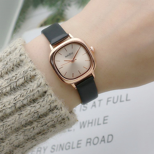 Oval small plate thin strap girls watch student belt watch boys watch forest quartz watch small fresh literary