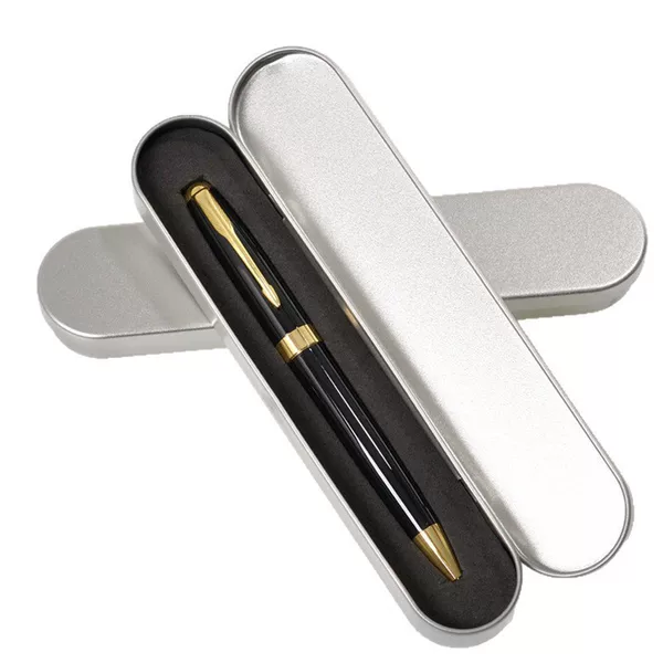 Black Business Metal Signature Pen Gift Box Set Men's Signature Pen Ball Pen Printed Logo Metal Gel Pen