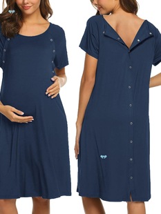Women's Nursing Nightdress Maternity Dress Casual Pajamas