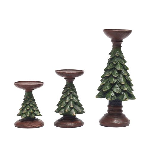 Retro Christmas tree candle holder ornaments ins style European style home living room desktop decoration crafts resin candle holder
