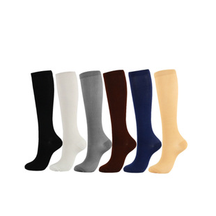Amazon Explosions Sports Cycling Socks Men and Women Compression Socks Running Comfortable Colorful Solid Color Compression Socks Calf Socks