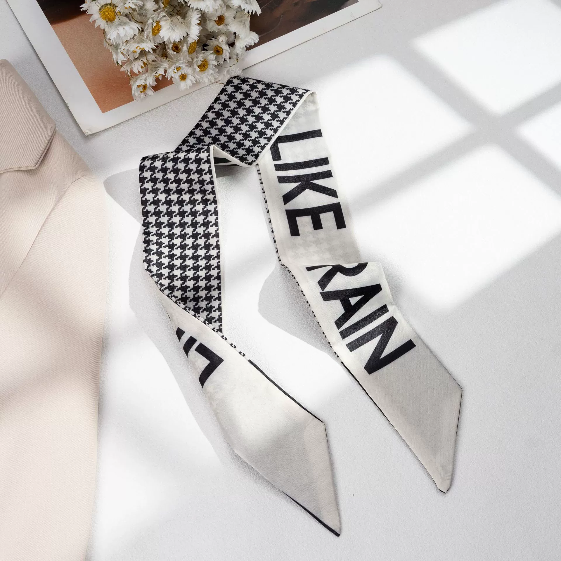 Silk Scarf Hairband (Suhang) long streamer 89×3.8 cm, lightweight gift box option