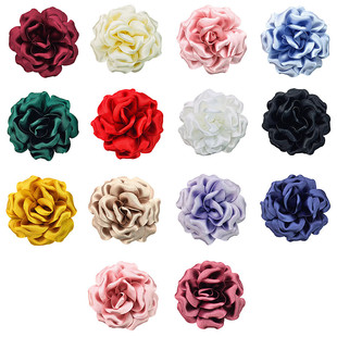 in stock 10cm High-grade Satin Corsage Korean Style Silk Flower Thickened Fabric Hat Flower Shoes Headwear Accessories