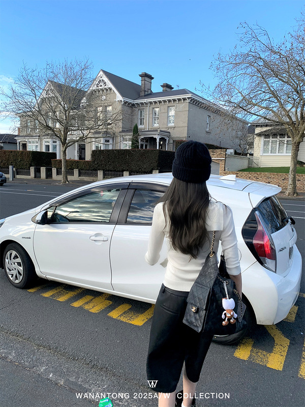 WANANTONG 常春藤学院 高捻仿莱塞尔 系带海军领上衣女秋季|undefined