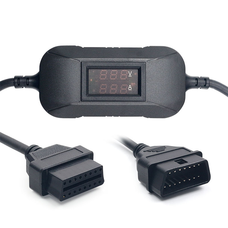 DC 24V to 12V OBD2 Power Adapter Volt Reducer Cable 黑色