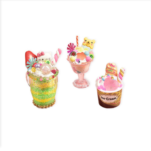 Ice cream handmade diy simulation toy mini colorful snowflake mud making material package cake dessert cup toy