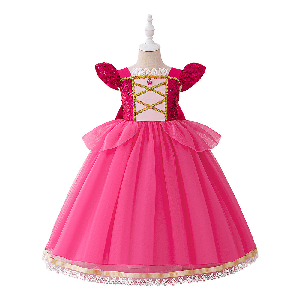 Rapunzel vestido cos vestido vestido vestido de niña vestido de belleza durmiente image 7