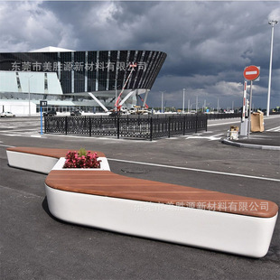 Fiberglass leisure special-shaped seats, park square, airport decoration area, stools, anti-corrosion wood creative waiting chairs