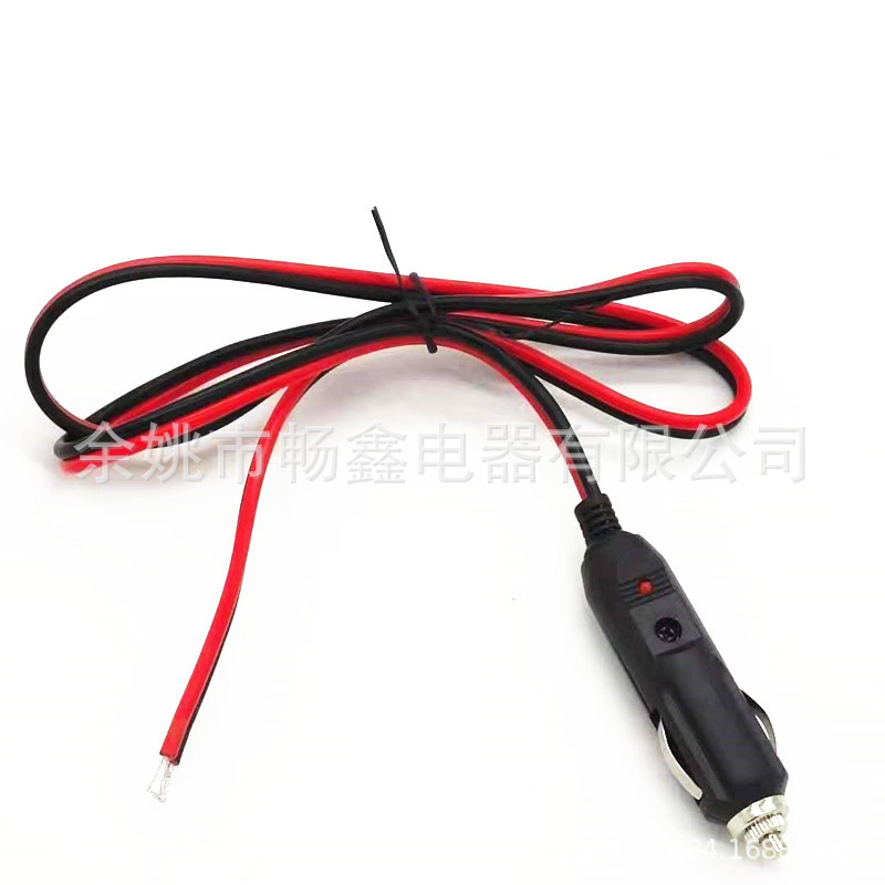 厂家供应 车载点烟器 2芯 冰箱插头电源线带DC头 红黑线延长线
