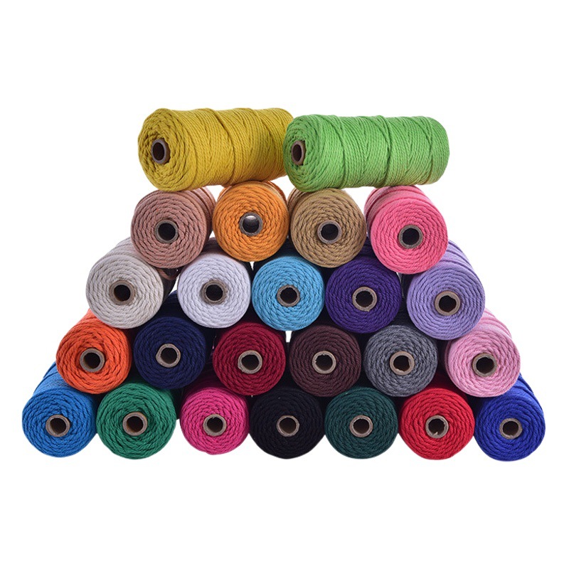 3mm cuerda de algodón colorido diy hecho a mano 4mm cuerda de tapiz cuerda tejida 5mm regalo cuerda de algodón decorativa cuerda de sombrero al por mayor
