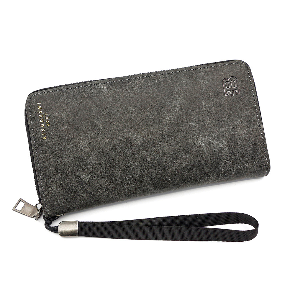 Europa y los Estados Unidos retro B hombre medio y largo monedero pulsera de pulsera de gran capacidad bolso de mano bolso de cambio bolso de teléfono móvil