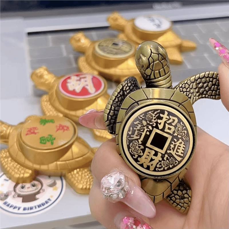 Zhao Caijin Bao tortuga de oro infláble llama abierta encendedor creativo tortuga de oro pequeña tortuga de metal para enviar novio encendedor image 4
