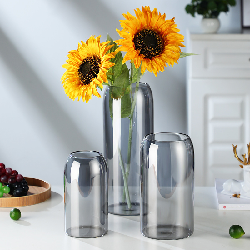 Nordic electroplated glass vase, water-based fresh flowers, dried flowers, home decoration, living room, coffee table, dining table, entryway home decor