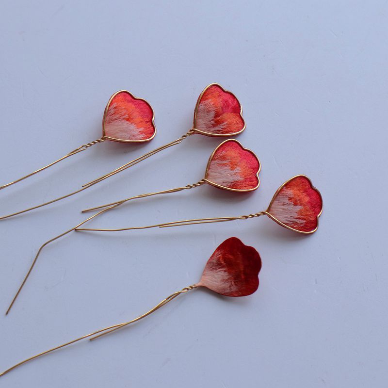 纯手工蚕丝绒花掐丝发饰花片叶片点缀diy饰品配件耳环半成品材料|undefined