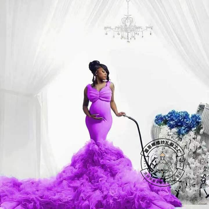 AliExpress Amazon Hot New Soft Net Tight Waist Fishtail Elastic Big Swing Pregnant Women's Big Belly Photo Dress AliExpress Amazon Hot New Soft Net Tight Waist Fishtail Elastic Big Swing Pregnant Women's Big Belly Photo Dress