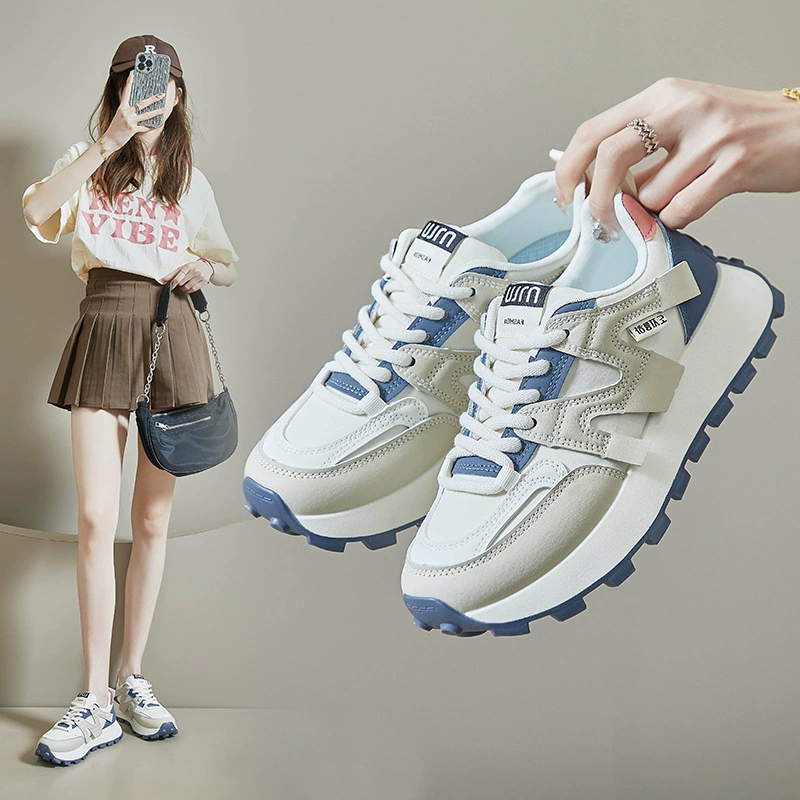 Кроссовки в корейском стиле Ins, новые "dad shoes" для женщин 2025 весна, студенческие спортивные беговые кроссовки, повседневные с эффектом увеличения роста G6822-3