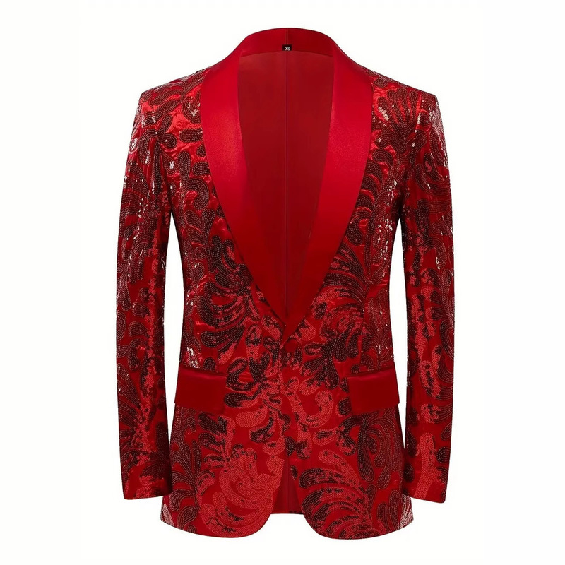 Cross-Border Foreign Trade Men's Suit, Solid Color, Fashionable Sequined Slim-Fit Long-Sleeve Youth Notch Lapel Casual Blazer Cross-Border Foreign Trade Men's Suit, Solid Color, Fashionable Sequined Slim-Fit Long-Sleeve Youth Notch Lapel Casual Blazer