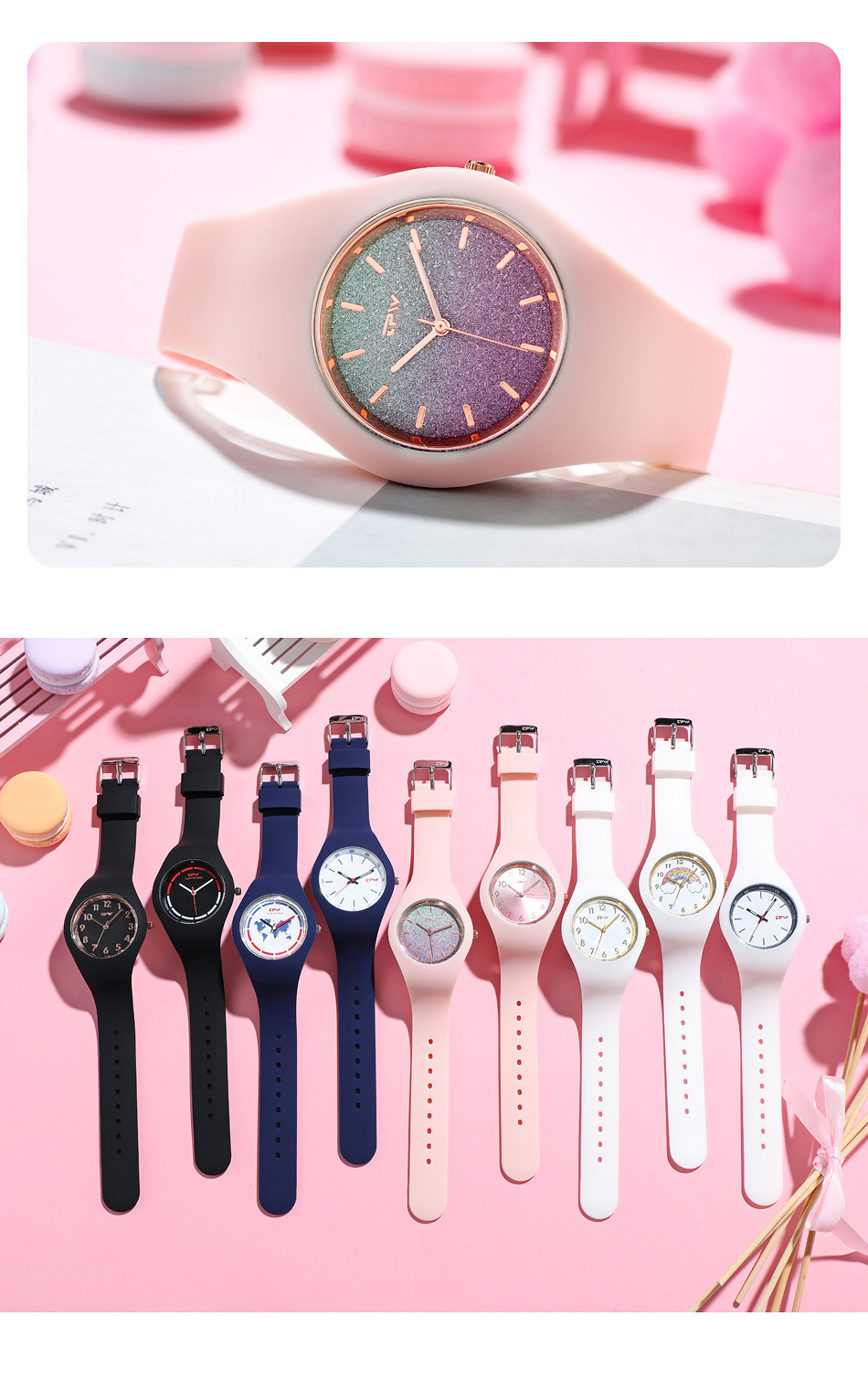 Watches for Women Girls Student Couples Ultra-Light Waterproof Lady Sports Silicone Strap Wrist Watch Fashion Simple Nurse Quartz Analogue Wristwatch_voghion.com
