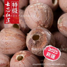 去芯红皮莲寸三莲湖南特产湘潭湘莲莲子干货粉糯带皮无芯红莲子